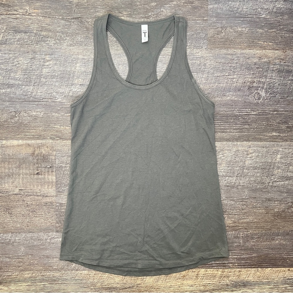 Ideal T Women's Gray racer back Tank Top size medium M B131